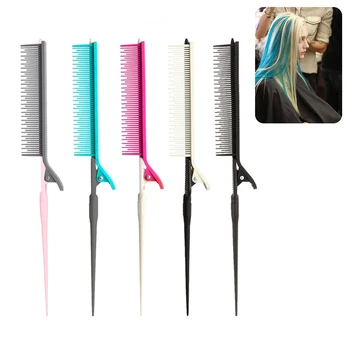  Точечная Расческа Highlight Comb Глянцевая Расческа Point-tail Пластиковая Расческа Hair Salon Color Brush Инструмент Для Укладки Гребня Weave С Заколкой Для Волос