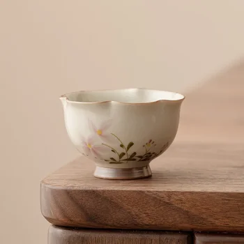  Новинка в китайском стиле, дерево серого цвета, бутончик маленькой маргаритки, керамическая мастер-чашка, чайный сервиз для домашнего кунг-фу