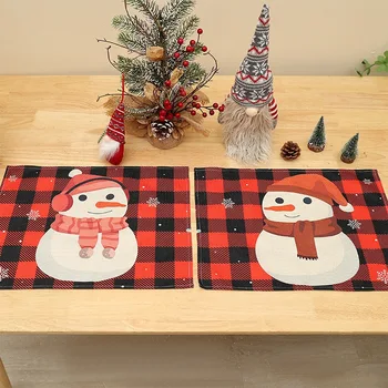  Салфетки для рождественского стола Декоративные снежинки в виде снеговика и зимний снеговик