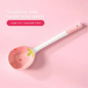  Известная в Интернете керамическая ложка с длинной ручкой, Симпатичный совок для смешивания, детская суповая ложка для красоты, домашняя посуда