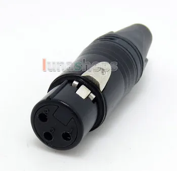  LN004700 Черный 3-контактный разъем XLR, разъем для микрофона, адаптер для кабеля наушников 