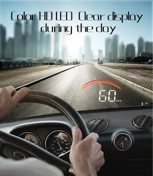  Головной дисплей M11 HUD Auto OBD2 GPS Двухсистемный проектор для автомобильного стекла Охранная сигнализация температуры воды Электронные Аксессуары