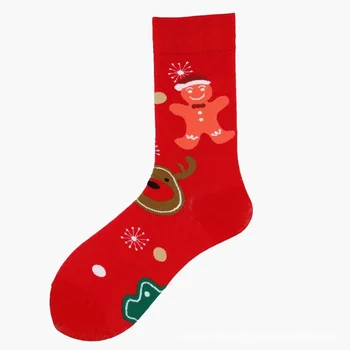  Рождественские носки со средней посадкой женские осенне-зимние носки с милым мультяшным рождественским подарком мужские Instagram tide