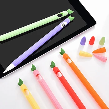  Милый Фруктовый Силиконовый Пенал Для Apple iPad Pencil 1-го и 2-го поколений, Защитный Чехол для Планшета Touch Pen, Подходит для iPencil 2 1