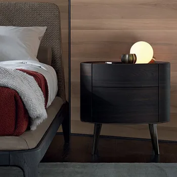  Дизайнерский современный простой гостиничный прикроватный столик маленький светлый роскошный креативный овал с небольшой стороной несколько пар выдвижных шкафов для хранения