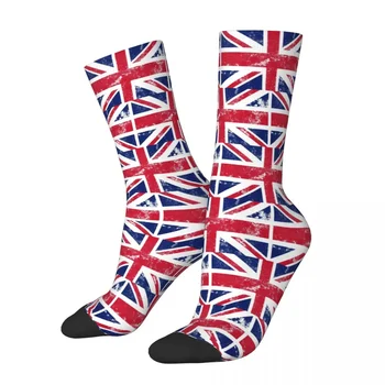  Потертые носки с флагом Юнион Джек, супер мягкие чулки Harajuku, всесезонные носки, Аксессуары для мужчин, подарки для женщин