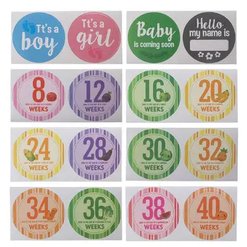  16 шт наклеек для беременных Наклейки с вехами беременности Еженедельная фотография живота
