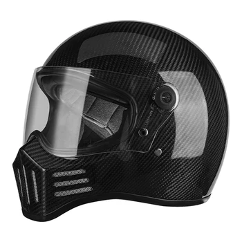  Яркий защитный шлем для мотокросса из углеродного волокна, Износостойкие принадлежности для мотоциклов, Дышащая защита головы, Полнолицевый гоночный шлем