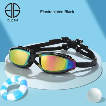  Очки для плавания BUPALA, очки с гальваническим покрытием, противотуманные очки для бассейна, водонепроницаемые Мужские и женские очки для плавания с линзами, очки для плавания