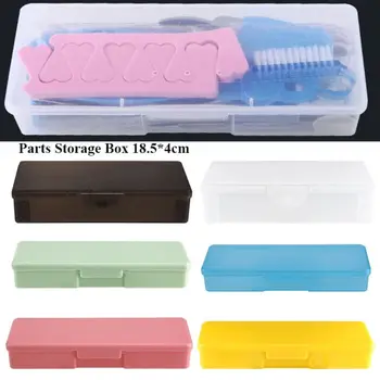  7 цветов Для хранения инструментов для ногтей 18,5 * 4 см Пластиковая пылезащитная коробка Прозрачная Многофункциональная Прямоугольная коробка для деталей Коробка для хранения деталей