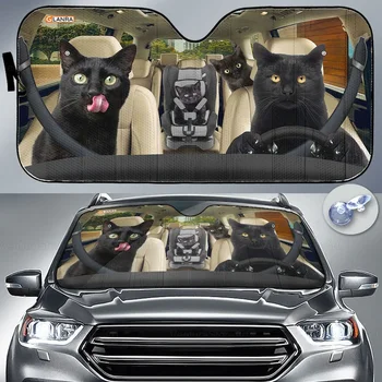  Солнцезащитный козырек для автомобиля Black Cat, Подарок Black Cat, Украшение для автомобиля Black Cat, Чехол для сиденья для кошки, Подарок для отца, Автоматический солнцезащитный козырек