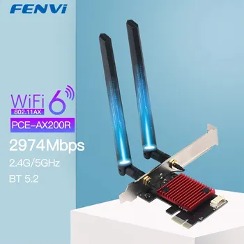  3000 Мбит/с WiFi 6 Intel AX200 PCIE Беспроводной Адаптер Bluetooth 5,2 Сетевая WiFi Карта Двухдиапазонная 2,4 G/5 ГГц 802.11AX Для ПК Win 10 11