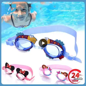  1ШТ Милые Мультяшные Плавательные очки для девочек, Противотуманные Очки для плавания, Летние Аксессуары для плавания, Силиконовые очки с ушком