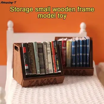  Кукольный домик в миниатюре 1:12, деревянная рамка, корзина для хранения книг, продуктов, фруктов, модель для кукольного дома, игрушка для декора кухни 