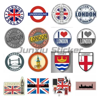  Великобритания Англии Национальный флаг Лондона Карта Наклейки Виниловая водонепроницаемая наклейка Багажник автомобиля, автомобили, ноутбук, аксессуары