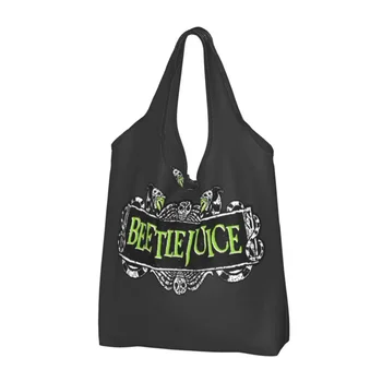  Женская сумка для покупок из фильмов ужасов Тима Бертона, портативные сумки для покупок Beetlejuice большой емкости
