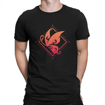  Футболка с эмблемой Hu Tao Pyro для мужчин, ролевая онлайн-игра Genshin Impact, модные футболки из чистого хлопка с круглым вырезом, футболки с круглым вырезом