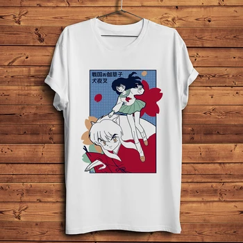  Инуяша кагоме забавная аниме футболка homme летняя новая белая футболка с коротким рукавом мужская повседневная футболка с мангой унисекс уличная одежда
