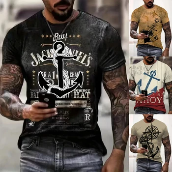  Мужская повседневная футболка с 3D-принтом 