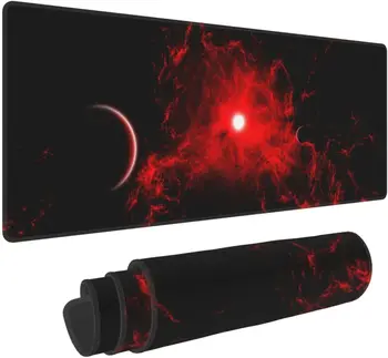  Красно-черный Космический Игровой Коврик Для мыши Large Funny Long Galaxy Настольные Коврики XXL на Столешнице для Мыши 31,5 X 11,8 дюйма