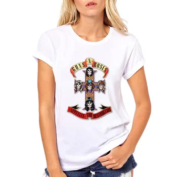  Женская футболка 2023 Guns N Roses, Рок-н-ролльные футболки, Винтажные футболки GNR, Белая футболка с героями Мультфильмов, Хип-Хоп, Женские Футболки