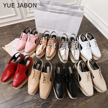  YUE JABON/ Женская летняя обувь, Босоножки на плоской подошве с вырезами и шнуровкой, Повседневные кроссовки, Женская кожаная обувь, Zapatos Mujer, Размер 33-41