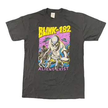  Blink 182 Aliens Exist Tour Band Графическая Футболка Для Взрослых Среднего Размера В стиле Панк Редкая