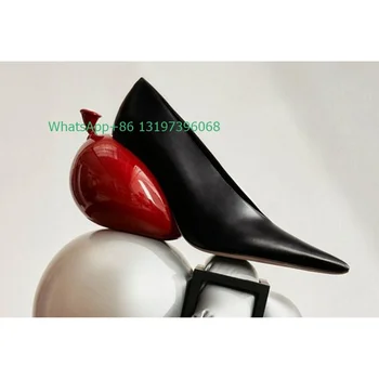  Леди красный дизайн каблуки насосы шар 8см любимые каблуки красные насосы остроконечные Toe ПУ Т показывает платье, высокие каблуки размер обуви 35-39