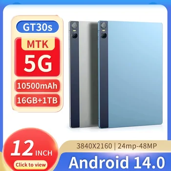  12 дюймов 2023 Новый планшетный ПК Android 14,0 16 ГБ + 1 ТБ с двумя SIM-картами GPS WIFI 5G call сенсорная клавиатура Google Play Global Edition