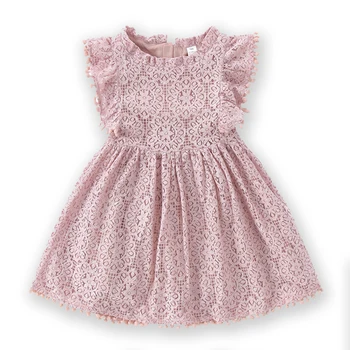  Кружевное платье для новорожденных девочек в стиле ретро с рюшами на рукавах, платья принцессы для малышей, повседневная пляжная одежда для маленьких детей от 0 до 6 лет