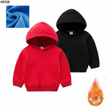  Толстовка для мальчиков, Зимний флисовый теплый пуловер, детские толстовки, верхняя одежда для подростков, плюс флисовая спортивная толстовка, детская одежда